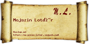 Mojszin Lotár névjegykártya